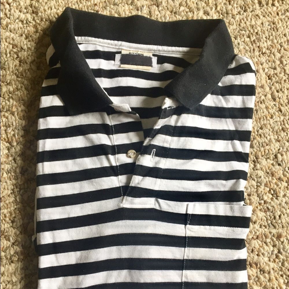 Cotton black/white polo size medium